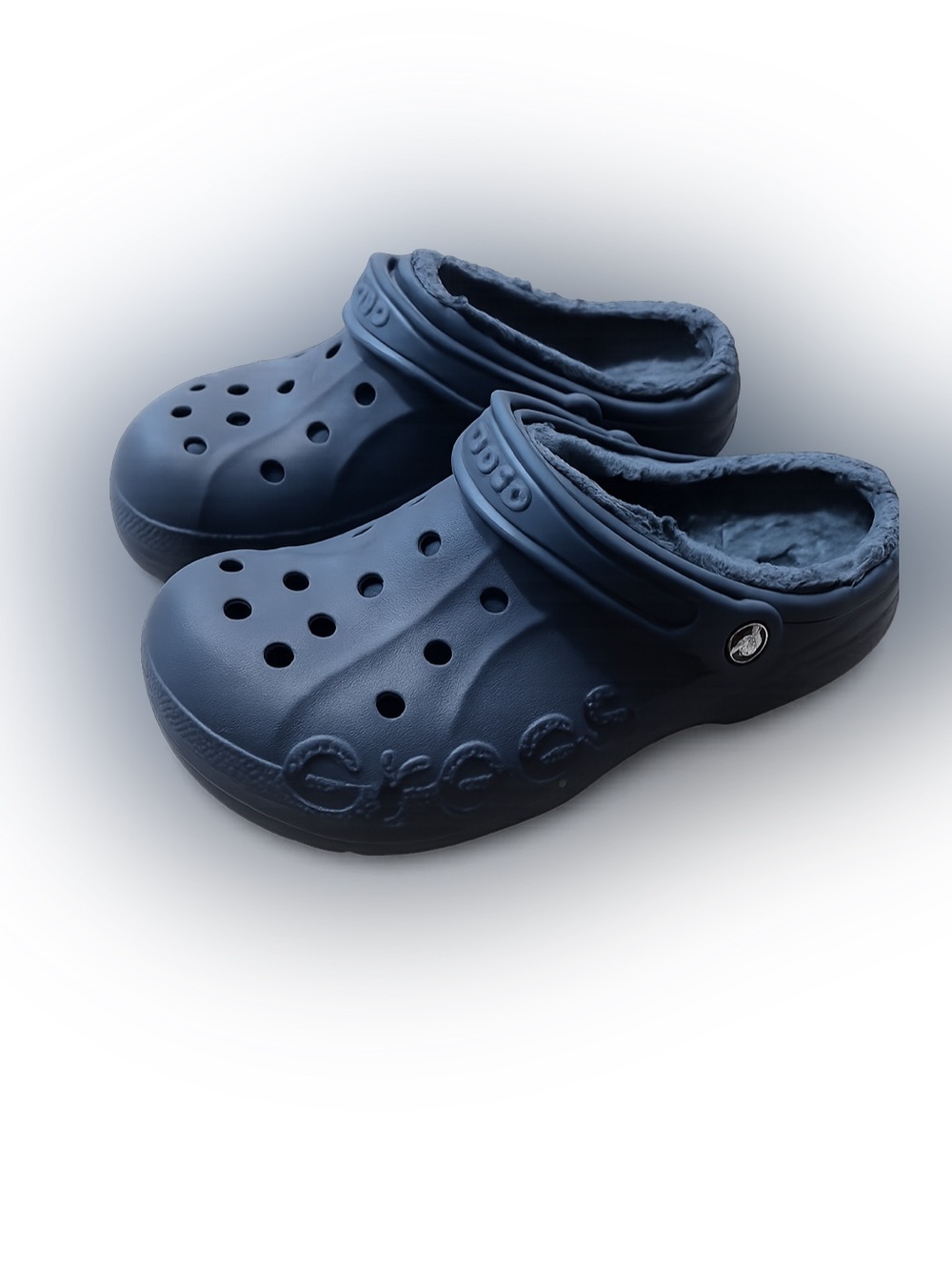 Crocs Classic Lined Clogs Navy Blue Fleece Fur Men’s 7 Women’s 9 M7 W9 Shoes